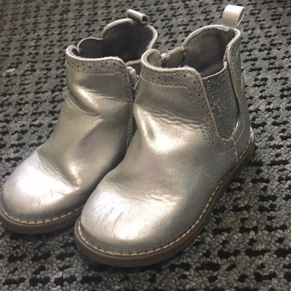 silver booties for little girls